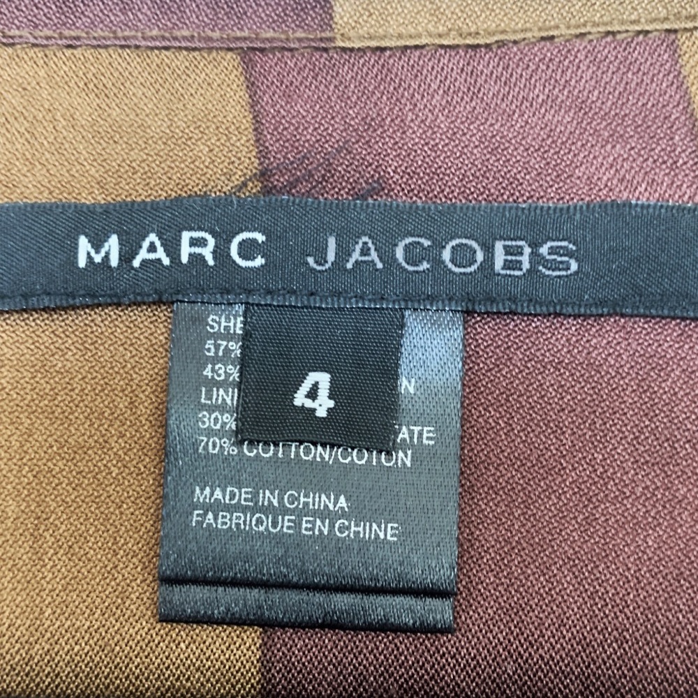 Marc Jacobs • Brown & Tan Vertical Stripe Dress - Picture 4 of 5